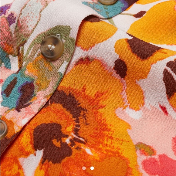 H&M Floral Print Puff Sleeve Mini Dress - Picture 5 of 6